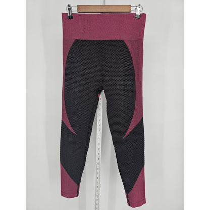 Soho Apparel Womens Sz M/L Full Length High Waist Leggings Pink and Navy Blue