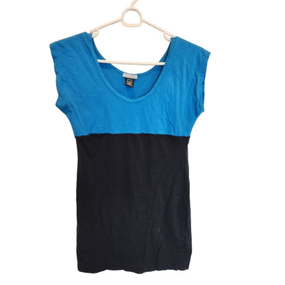 Vintage Y2K Max Rave Womens Sz M Tunic Dress Black and Blue