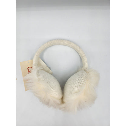 Cat & Jack Toddler Girls Earmuffs White Silver Star NEW