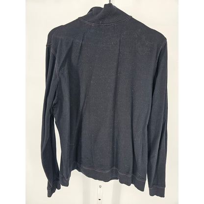 Style & Co Sport Womens Sz L Full Zip Up Athletic Sweatshirt Black Pink