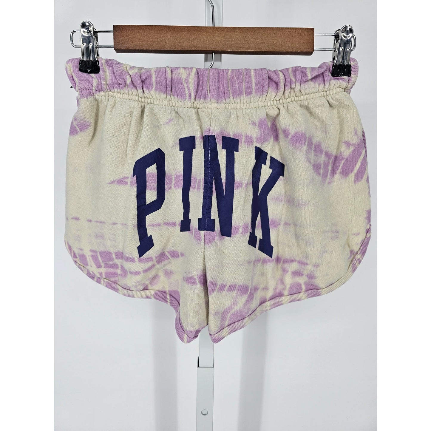 Pink By Victorias Secret Womens Sz S Lounge Shorts Purple Tie Dye Jogger Short