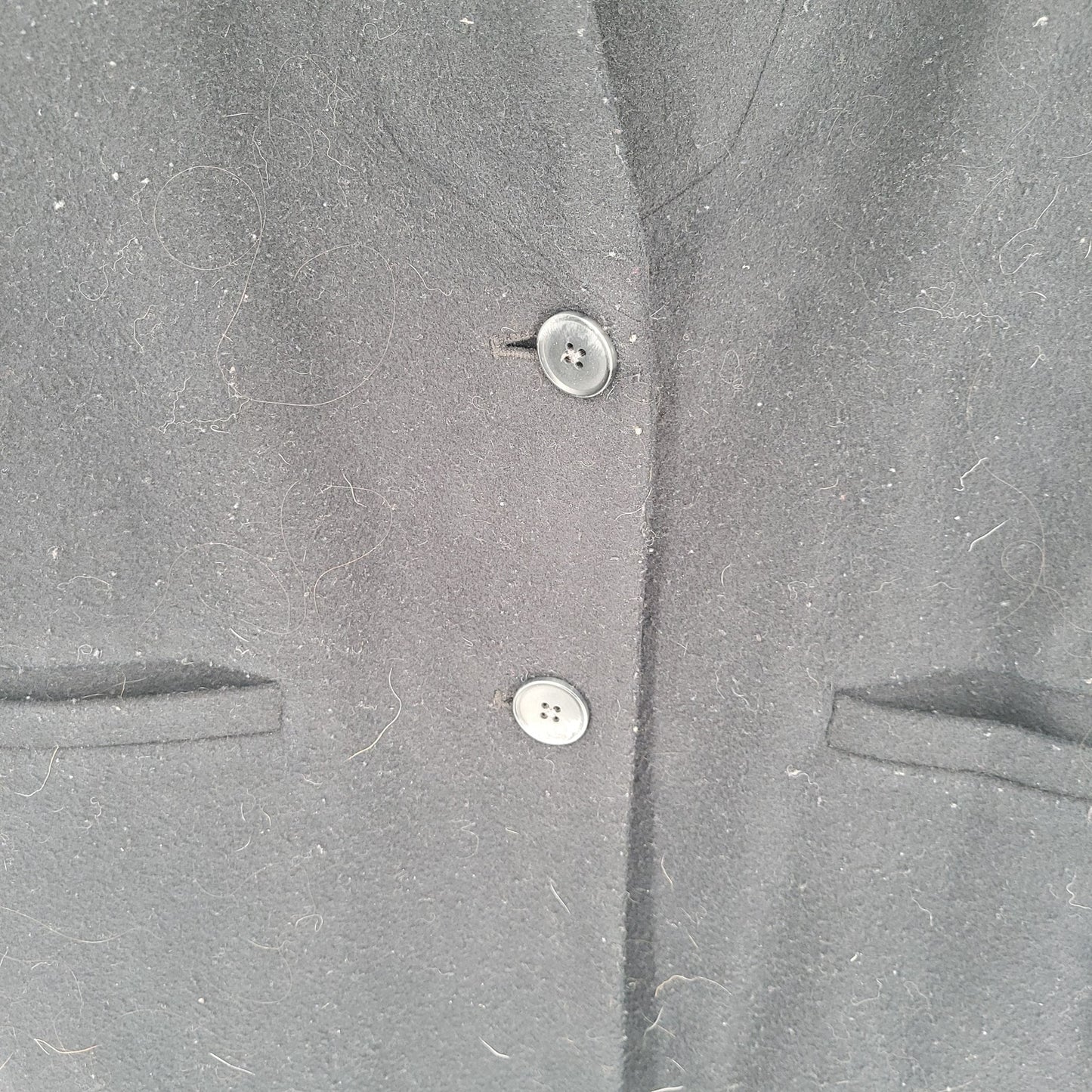 Old Navy Womens Sz M Midi Length Fleece Peacoat Black Button Front