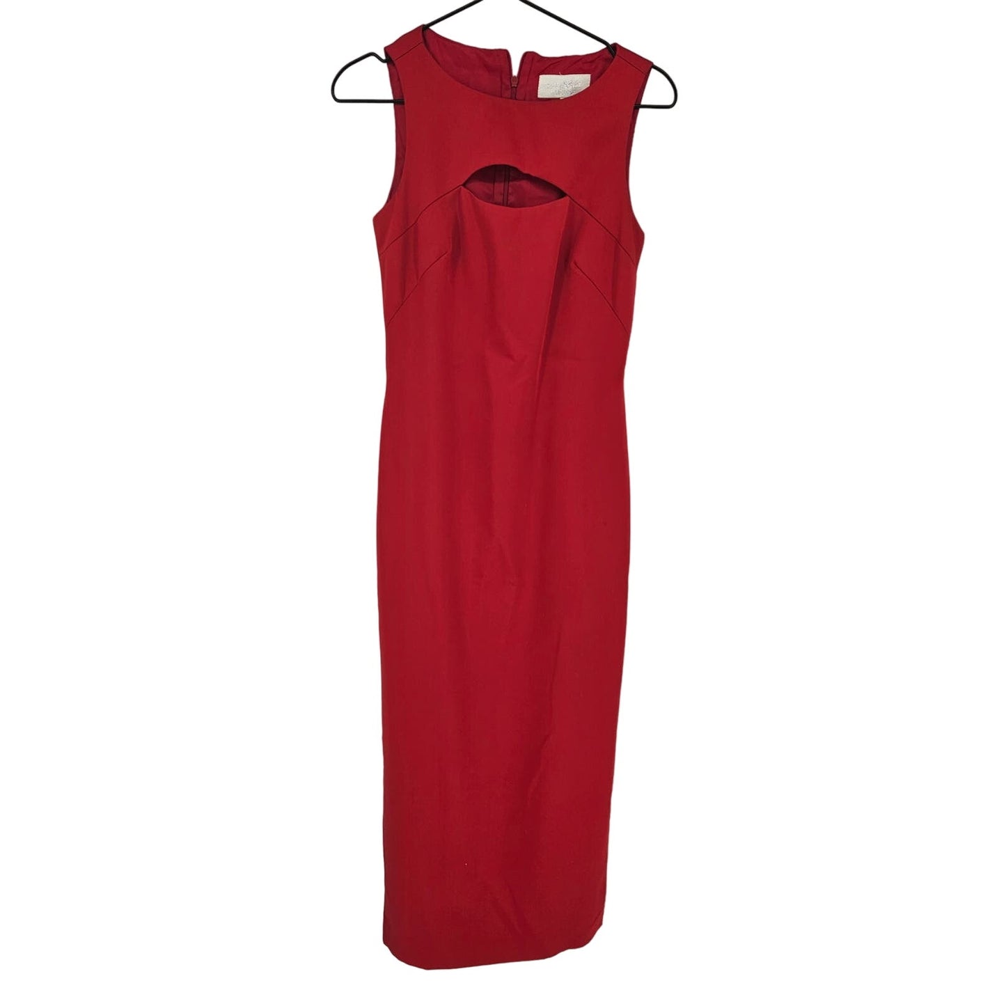 Vintage Laundry by Shelli Segal Womens Sz 2 Maxi Dress Solid Red Formal