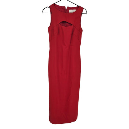 Vintage Laundry by Shelli Segal Womens Sz 2 Maxi Dress Solid Red Formal