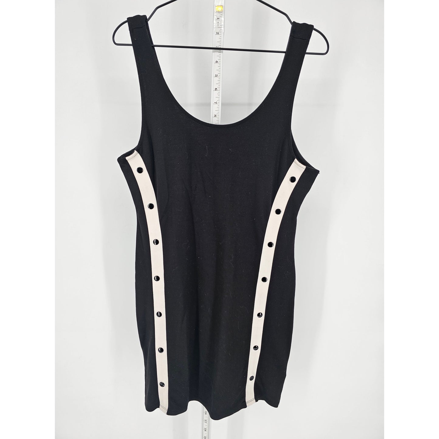 Divided by H&M Womens Sz L Knee Length Sleeveless Dress Black White Retro