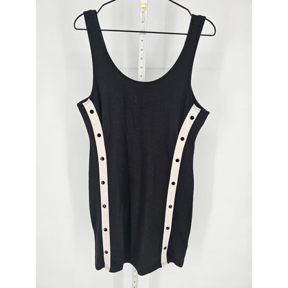 Divided by H&M Womens Sz L Knee Length Sleeveless Dress Black White Retro