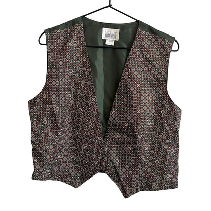 Vintage 1990s Leslie Fay Petite Sportswear Womens Sz 10 Dark Green Vest