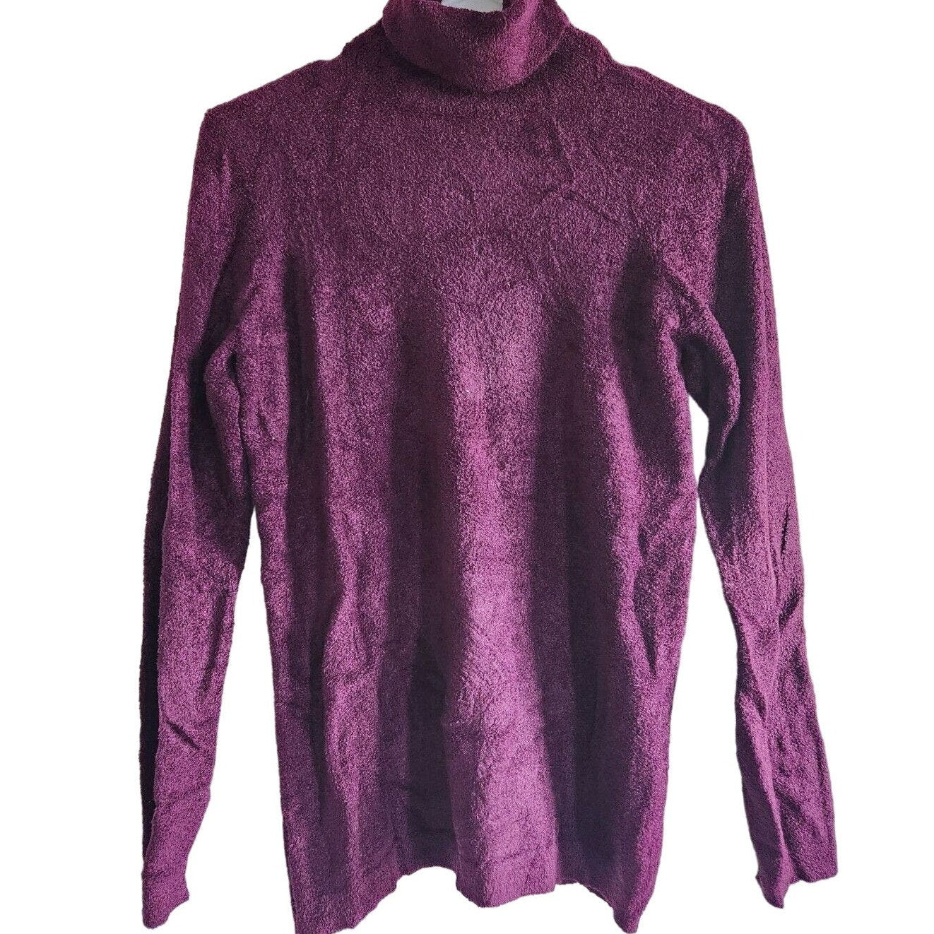 Holly Robinson Peete Maternity Sz M Turtleneck Sweater Fuzzy Purple Vintage