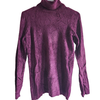 Holly Robinson Peete Maternity Sz M Turtleneck Sweater Fuzzy Purple Vintage