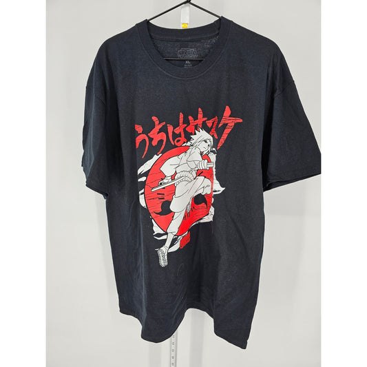 Naruto Shippden Mens Sz XL Short Sleeve T Shirt Black Red Anime