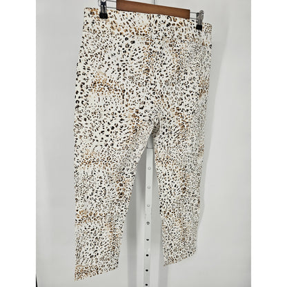 Attyre New York Womens Sz 12 Pull On Dress Pants Cheetah Leopard Animal Print