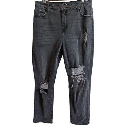 Fashion Nova Juniors Sz 13 Hometown Cutie Destroyed Mom Jeans Gray NEW