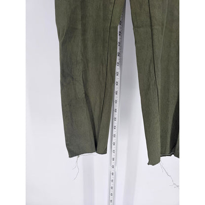 JW Style Womens Sz 12 Olive Green Slim Leg Cargo Pants Stretchy