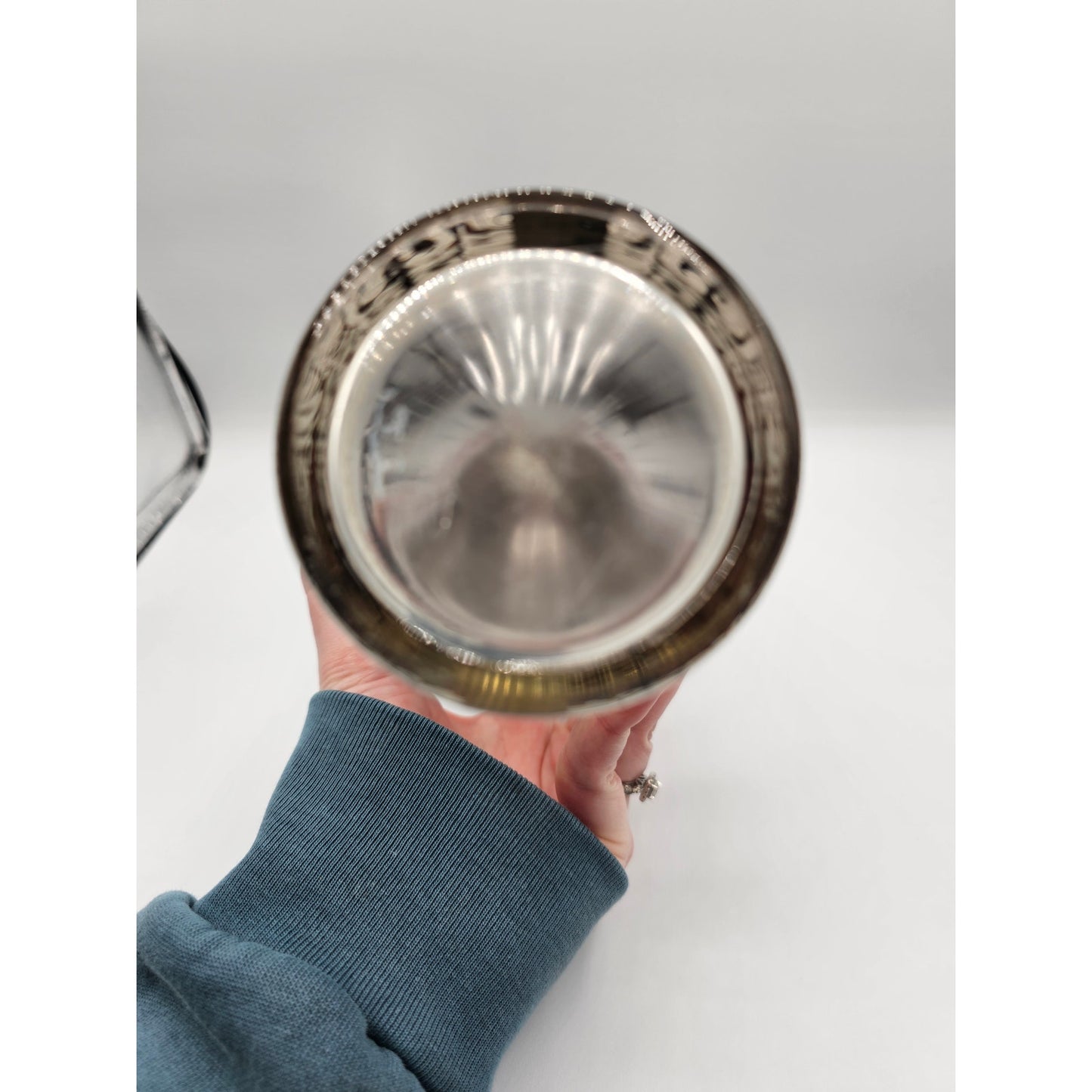 Vintage Mid Century Glass Cocktail Shaker MCM 1960s Red Black Equestrian