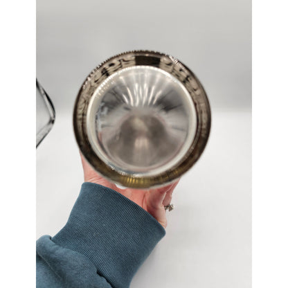 Vintage Mid Century Glass Cocktail Shaker MCM 1960s Red Black Equestrian