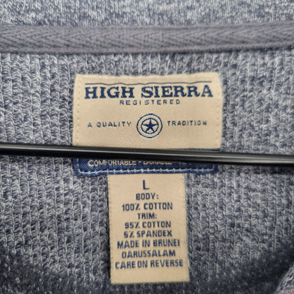 High Sierra Mens Sz L 100% Cotton Thick Knit Long Sleeve T Shirt Gray