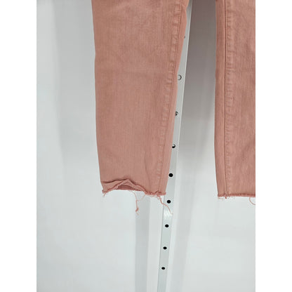 NYDJ womens Sz 12 Alina Legging Jeans Lift X Tuck Light Pink Raw Hem