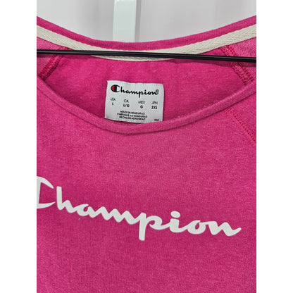 Champion Womens Sz L Lightweight Athletic Sweater Bright Pink