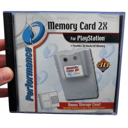 Vintage Original Playstation Memory Card 2X 2000 Y2K With Case