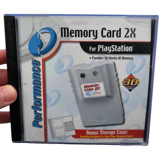 Vintage Original Playstation Memory Card 2X 2000 Y2K With Case