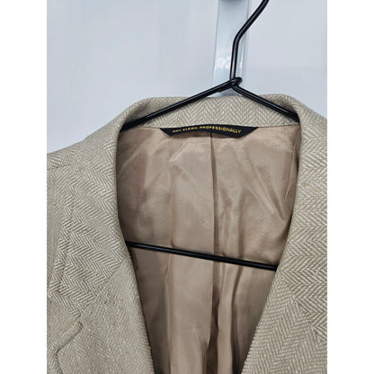 Vintage Kingsridge Godchams Mens 2 Button Suit Blazer Beige Tan