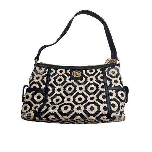Spartina 449 Womens Shoulder Bag Purse Black White Geometric Print