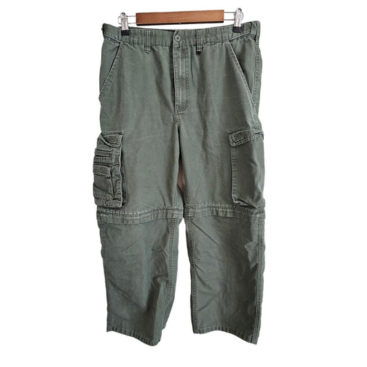 Boy Scouts of America Pants Mens 34 Green Cargo Convertible Pants Outdoor