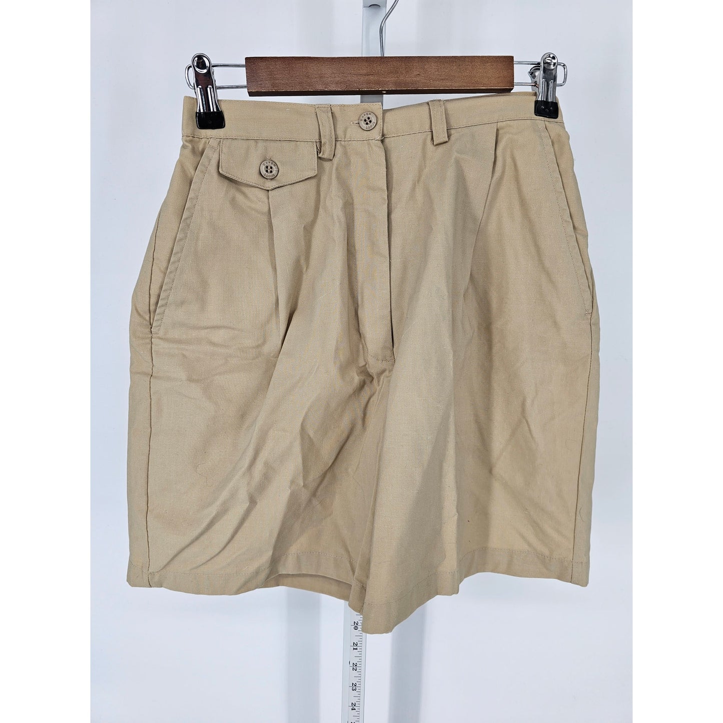 Vintage Karen Scott Womens Sz 8 High Waist Pleated Khaki Shorts 1990s Mom