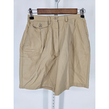 Vintage Karen Scott Womens Sz 8 High Waist Pleated Khaki Shorts 1990s Mom