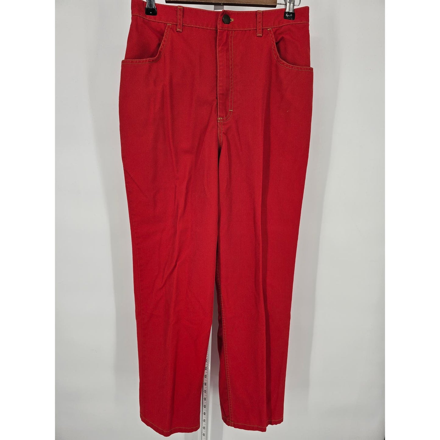 Vintage Y2K L.B. Blues Blair Womens Sz L Pull On Elastic Waist Pants Red