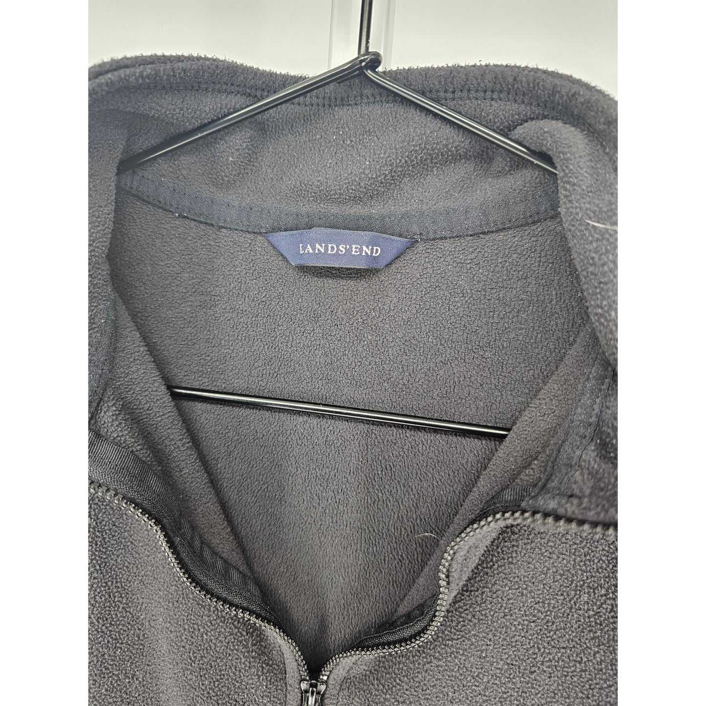 Lands End Womens Sz S 1/4 Zip Fleece Sweatshirt Sweater Black
