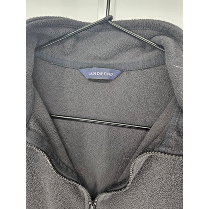 Lands End Womens Sz S 1/4 Zip Fleece Sweatshirt Sweater Black