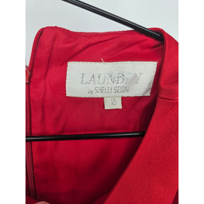 Vintage Laundry by Shelli Segal Womens Sz 2 Maxi Dress Solid Red Formal