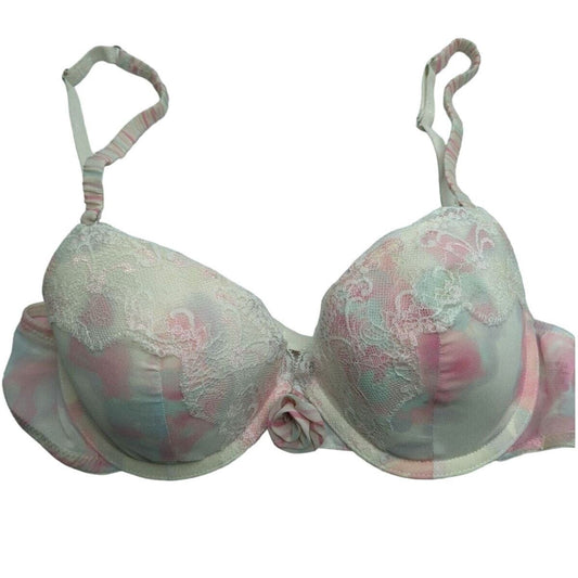 Jessica Simpson Womens Sz 36B Pastel Watercolor Print T Shirt Bra