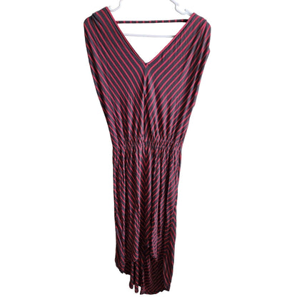 Mossimo Womens Sz S High Low Hem Jersey Knit Dress Gray Pink Chevron