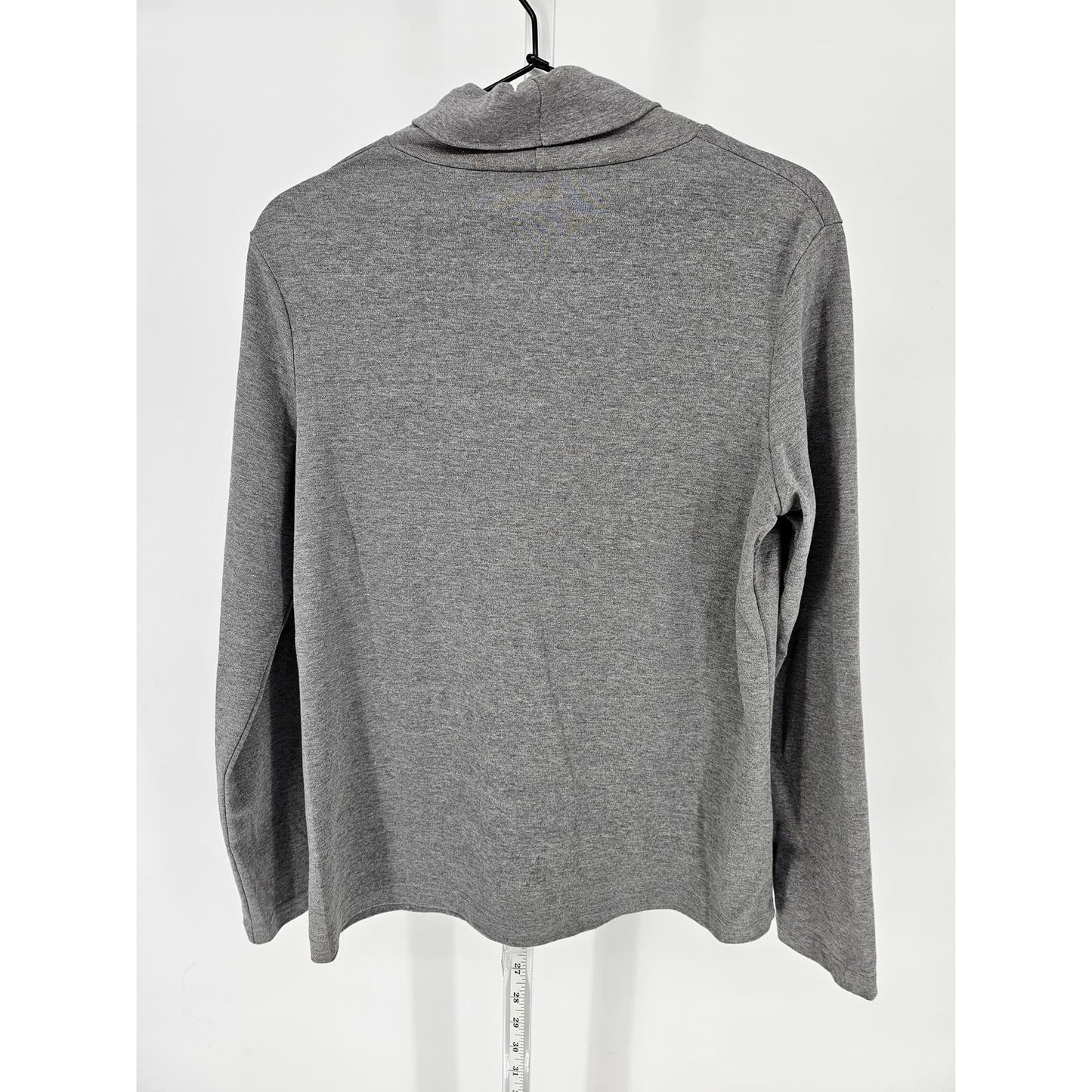 Croft & Barrow Womens Sz L Long Sleeve Cotton Turtleneck T Shirt Gray