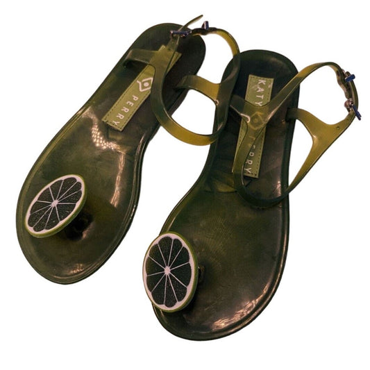 Katy Perry Jelly Geli LIME Green Scented Flats Sandals PVC Size 6