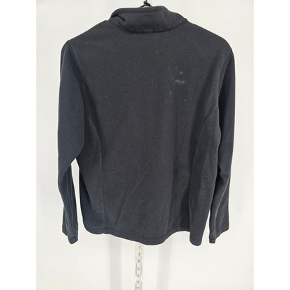 Lands End Womens Sz S 1/4 Zip Fleece Sweatshirt Sweater Black