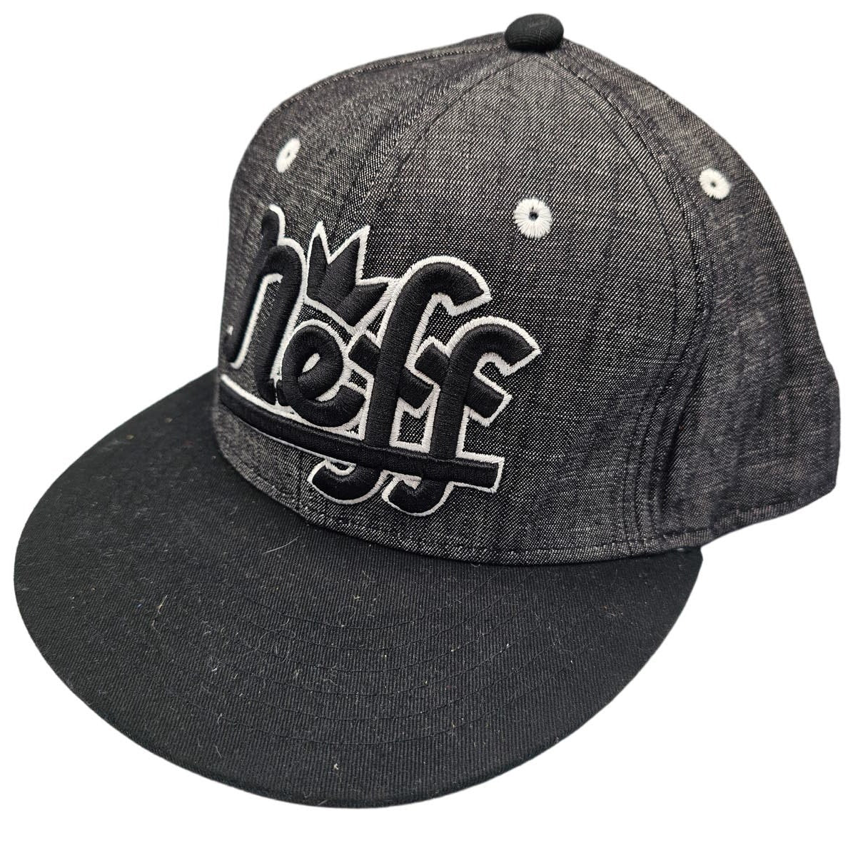 Neff Mens Snapback Baseball Hat Cap Black Gray Embroidered