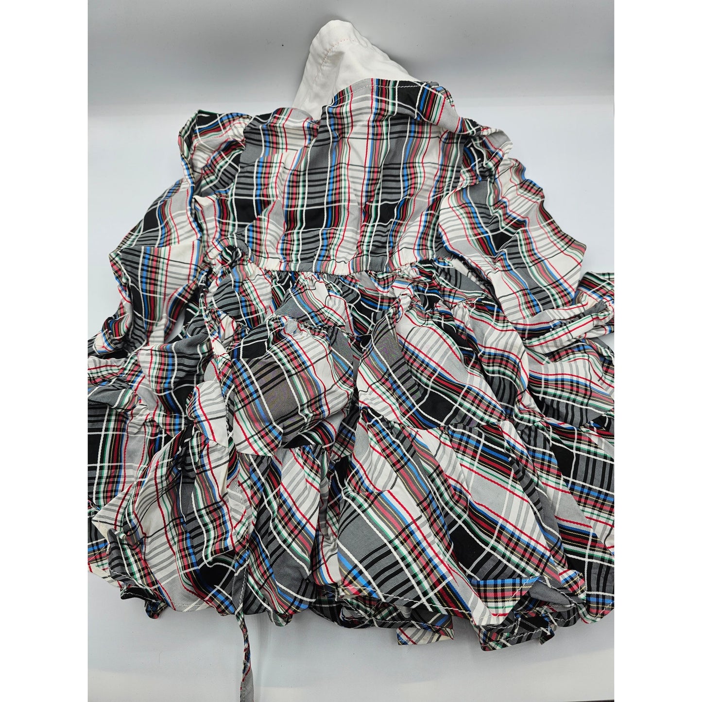 Her Majesty Toddler Girls Sz 3T Circle Formal Dress Black Red Plaid Collared