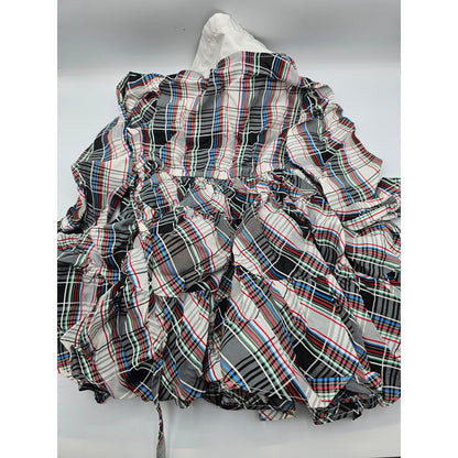 Her Majesty Toddler Girls Sz 3T Circle Formal Dress Black Red Plaid Collared