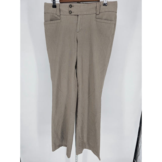 Banana Republic Womens Sz 10 Sloan Fit Dress Pants Beige Pinstripe