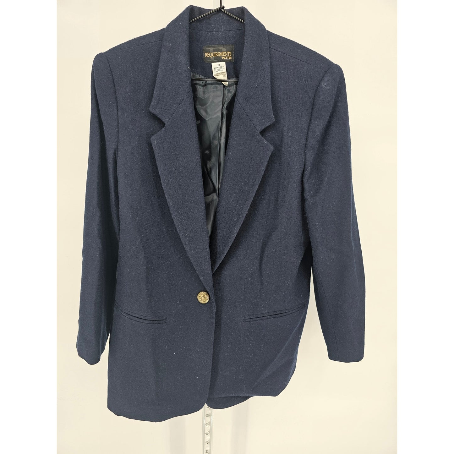 Vintage 1990s Requirements Petites womens Sz 10P 100% Wool Blazer Navy Blue