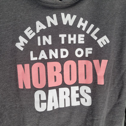 Wound Up Juniors Sz S Hoodie Meanwhile in the land of Nobody Cares Funny