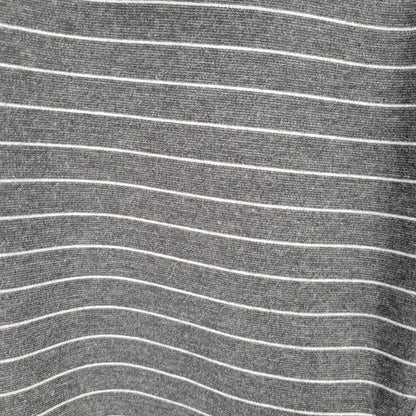 Spense Womens Sz 12 Long Sleeve Midi LEngth Dress Gray White Striped Fitted