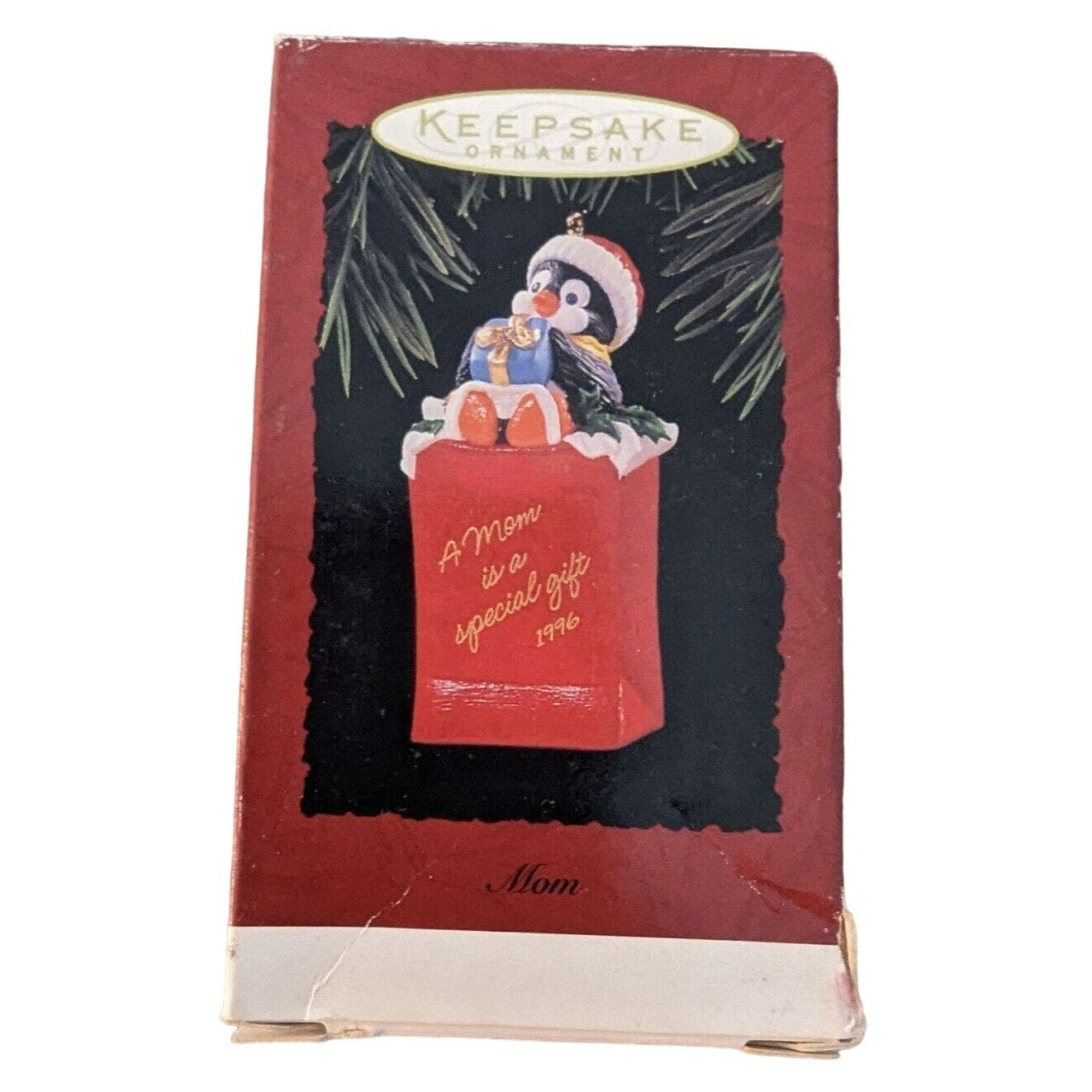 Vintage Hallmark Keepsake Ornament 1996 A Mom Is A Special Gift Penguin