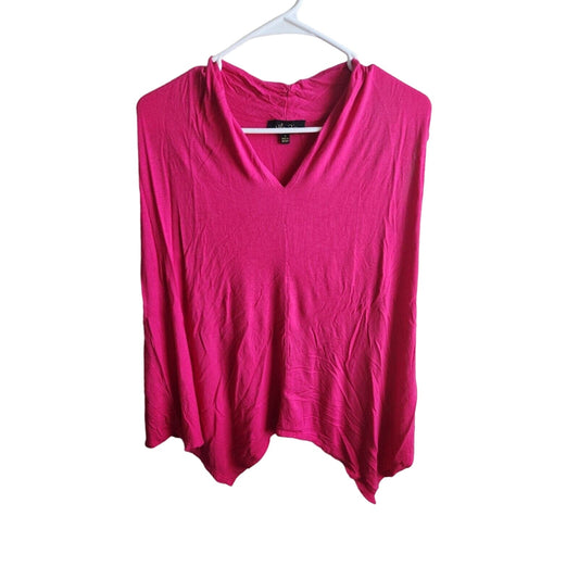 Melissa Paige Womens Sz S Hot Pink V Neck Sleeveless Draped Blouse