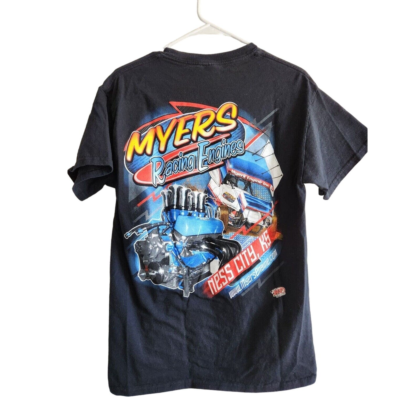 Myers Racing Engines Mens Sz M Short Sleeve Graphic T Shirt Black