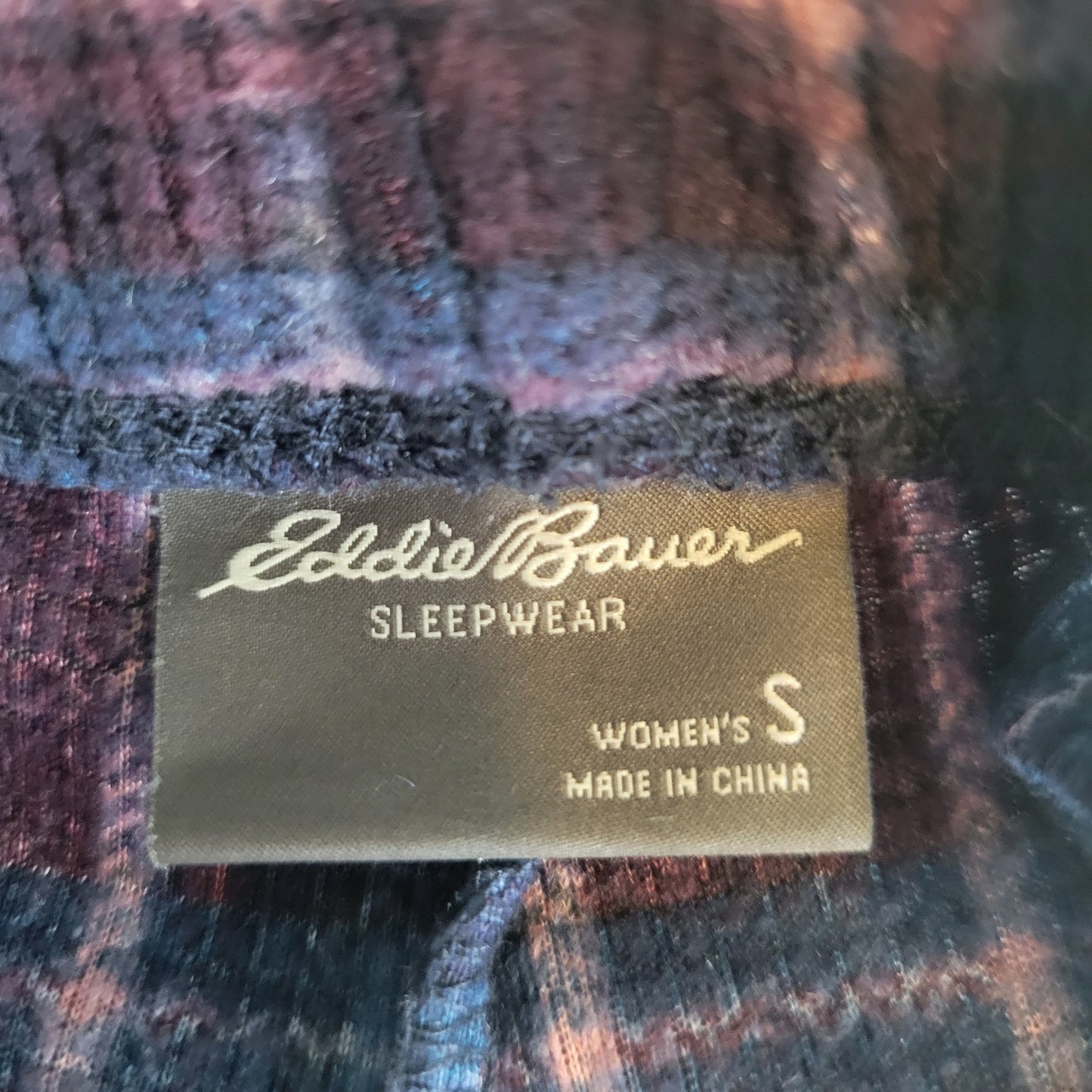 Eddie Bauer Womens Sz S Pull On Sleep Shorts Blue Red Plaid Fleece Lounge