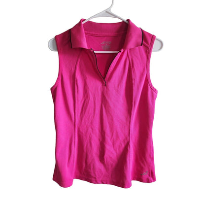 BCG Womens Sz M Sleeveless Tennis Shirt Polo Bright Pink